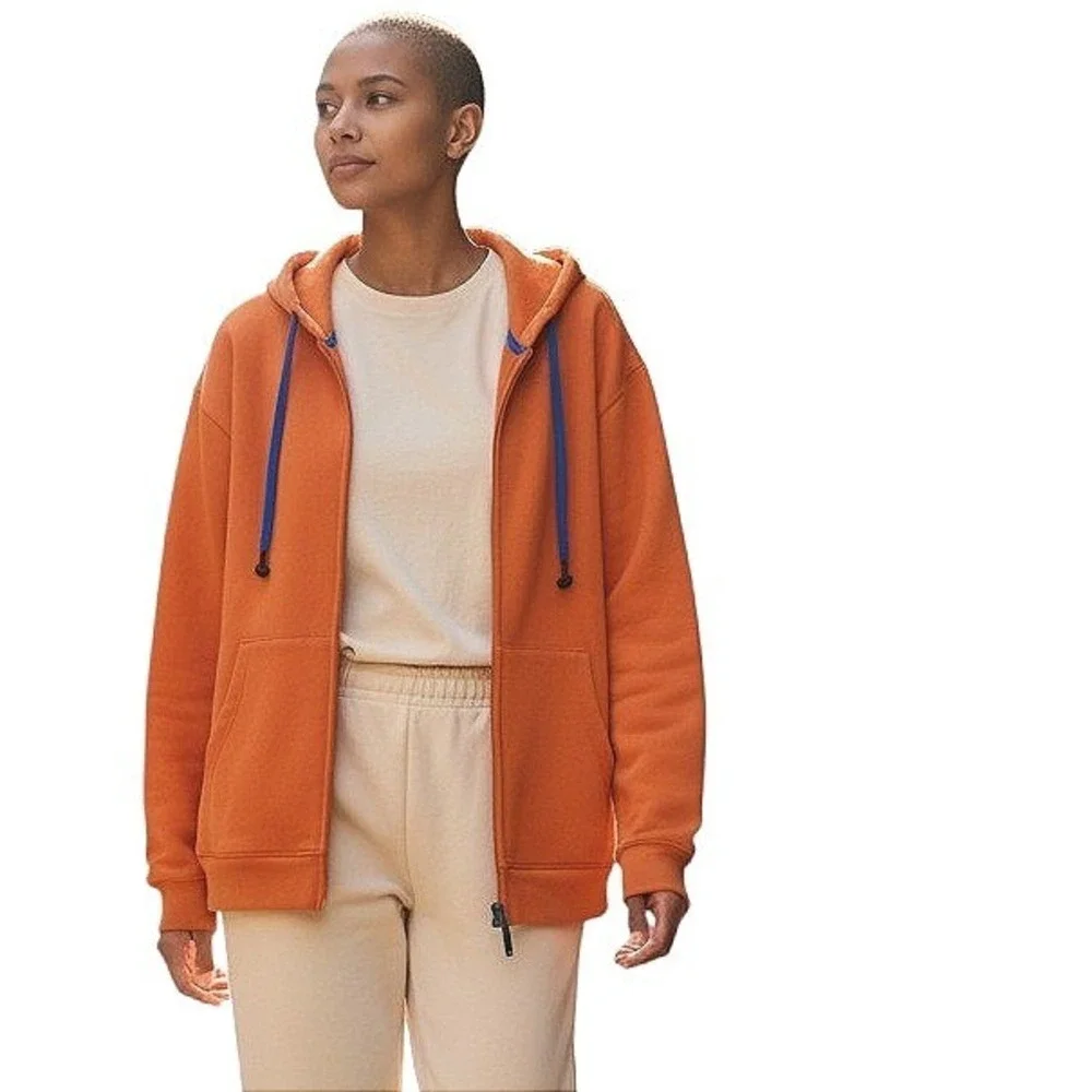 Old Navy Hoodie Sz XL Orange‎ Full Zip Fleece Lined Casual Comfort Activewear